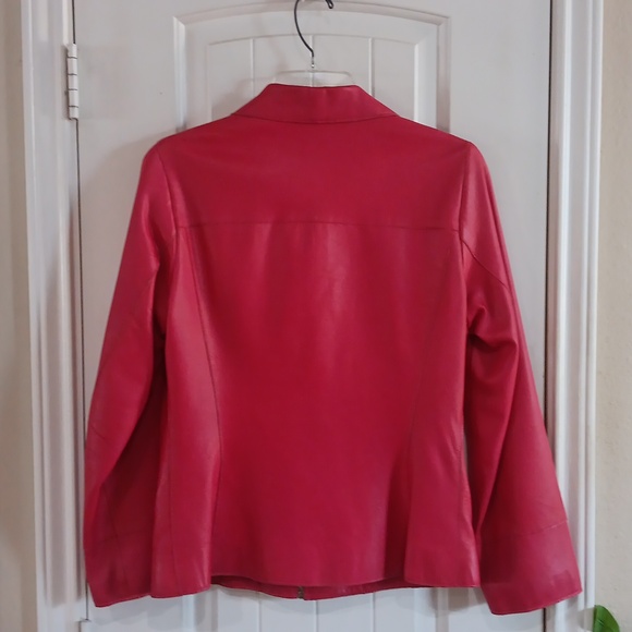 Peruzzi Since 1948 Florentine Tanned & Dyed Leather Jkt Peplum Back - Picture 5 of 8